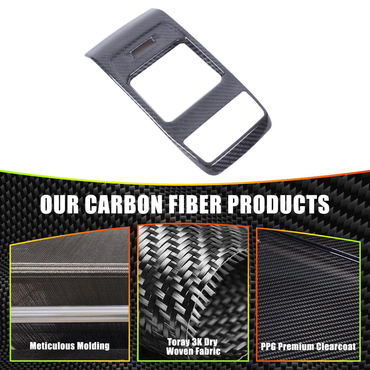 Real Carbon Fiber Interior Rear Air Vent Cover Trim For Alfa Romeo Tonale 23-24 7