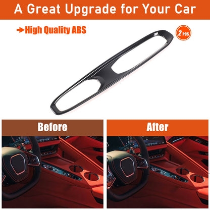 Glossy Piano Black ABS Center Gear Shift Indicator Trim For Corvette C8 2026+ US 20