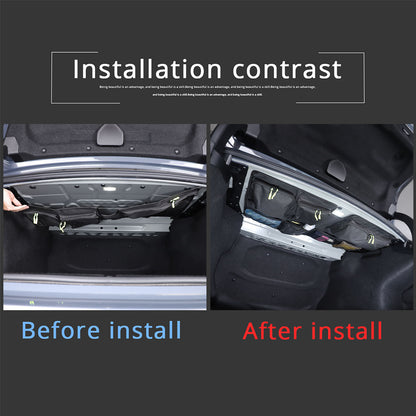 Black Rear Trunk Hanging Storage Bag Organizer For BMW 5 Series G60 i5 2024+ 21