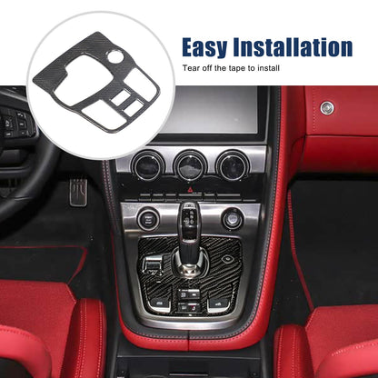 Real Carbon Fiber Center Gear Trim For Jaguar F‑TYPE Convertible X152 2013+ 5