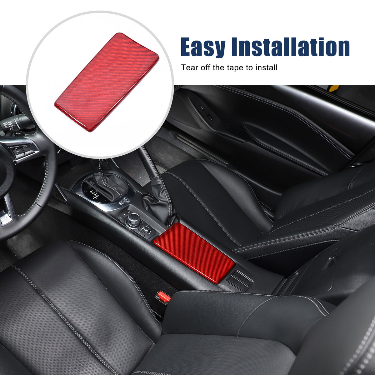 Real Carbon Fiber Center Console Armrest Box Cover Trim For Mazda MX-5 Miata 16+ 6