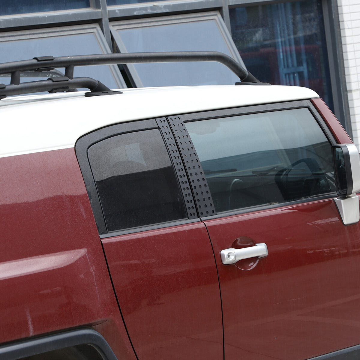 Black Aluminum Alloy Window Center Pillar Trim Panel For Toyota FJ Cruiser 07-21 18