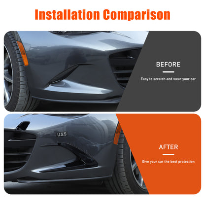 Gloss Black Front Side Vent Fin C Canards Splitter For Mazda MX-5 Miata 2016-23 8