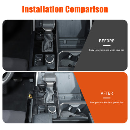 Carbon Center Console Gear Shift Panel Storage Box For Toyota Tundra/Sequoia 22+ 23