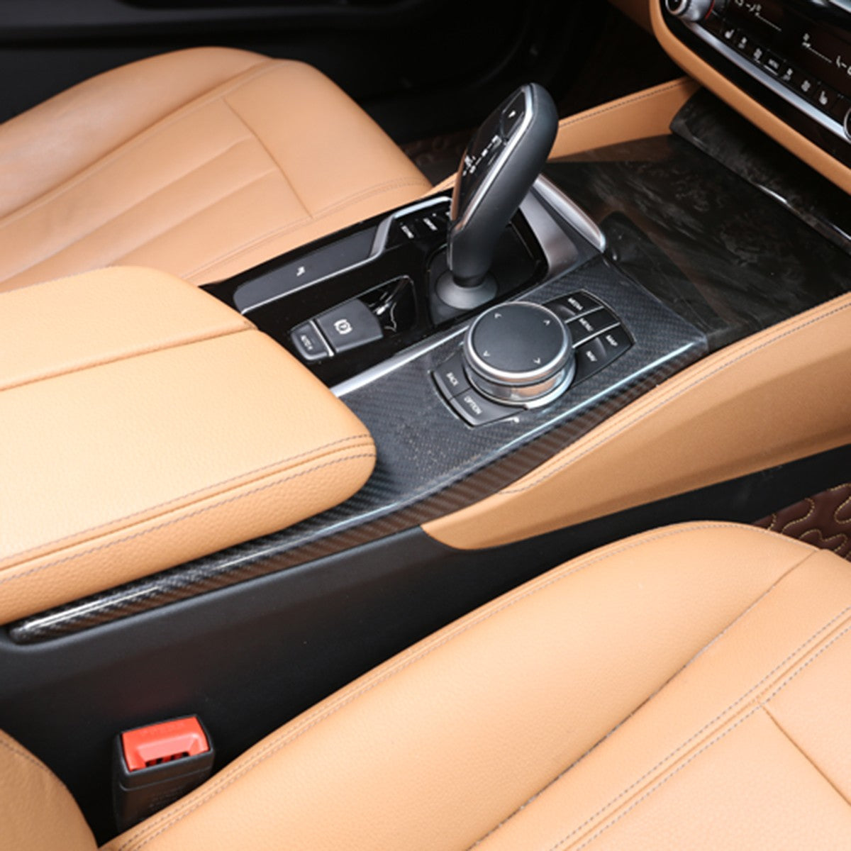 Real Carbon Fiber Center Console Mode Knob Trim For BMW 5 Series G30 2018-22 US 4