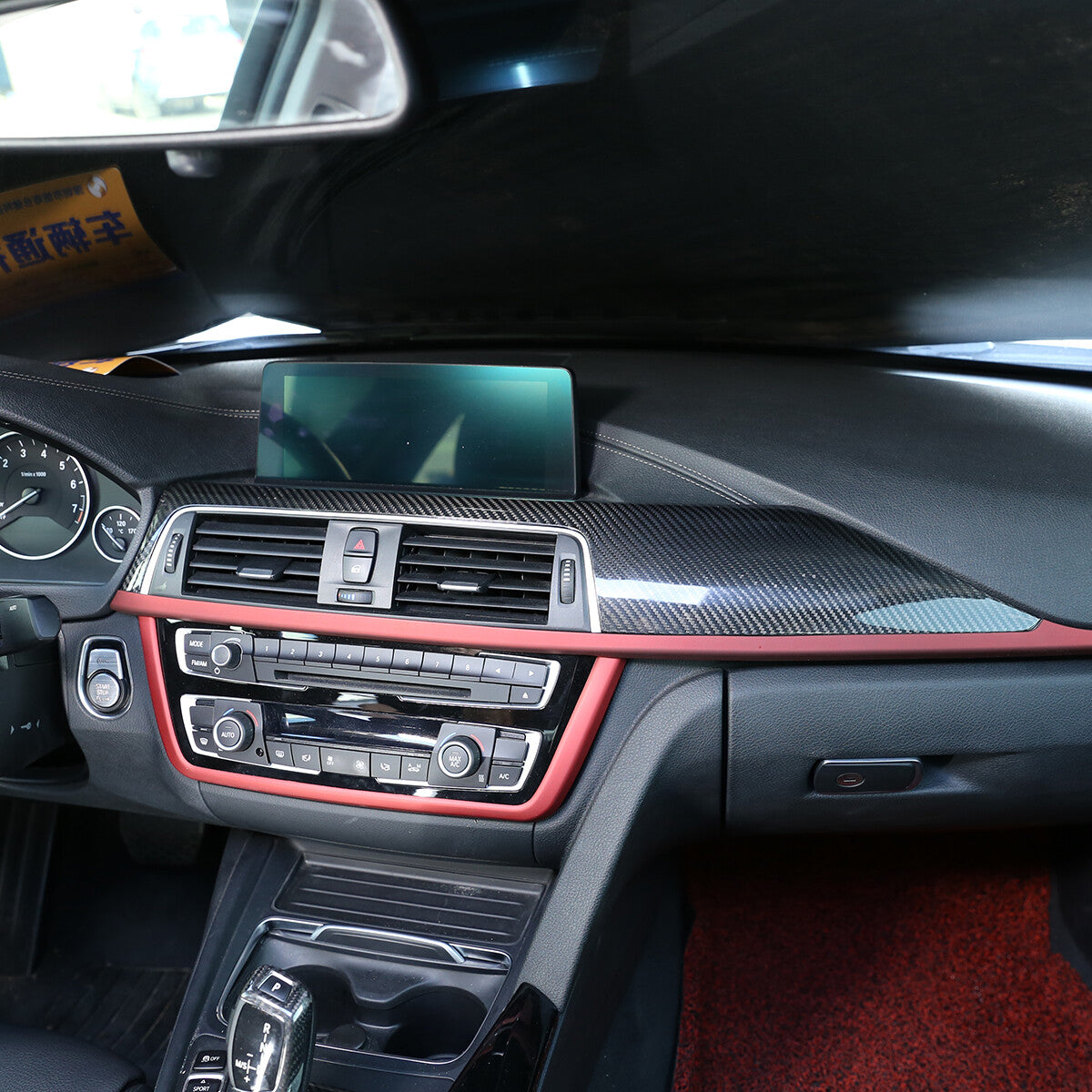 Real Carbon Fiber Interior Dashboard Center Trim for BMW 3 Series F30 F34 14-18 17
