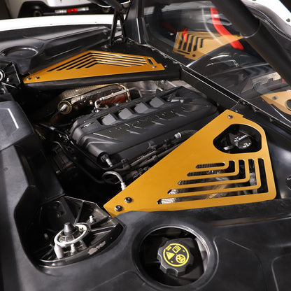 Yellow Alloy Engine Covers Engine Bay Panel Interior For Corvette C8 2020-2026 1