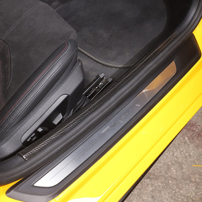 Car Interior Door Sill Cover threshold Carbon Fiber For Toyota Supra A90 19-24 4