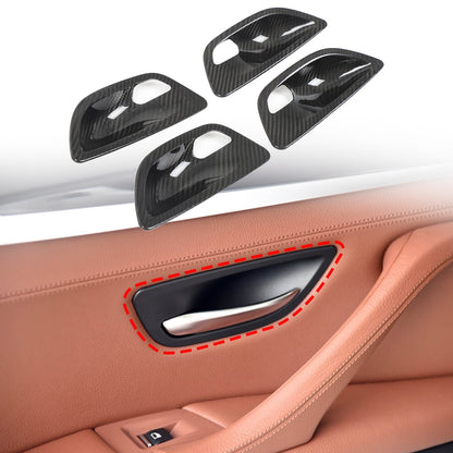 Real Carbon Fiber Inner Door Bowl Cover Trim For BMW 5 Series F10 2011-2017 1