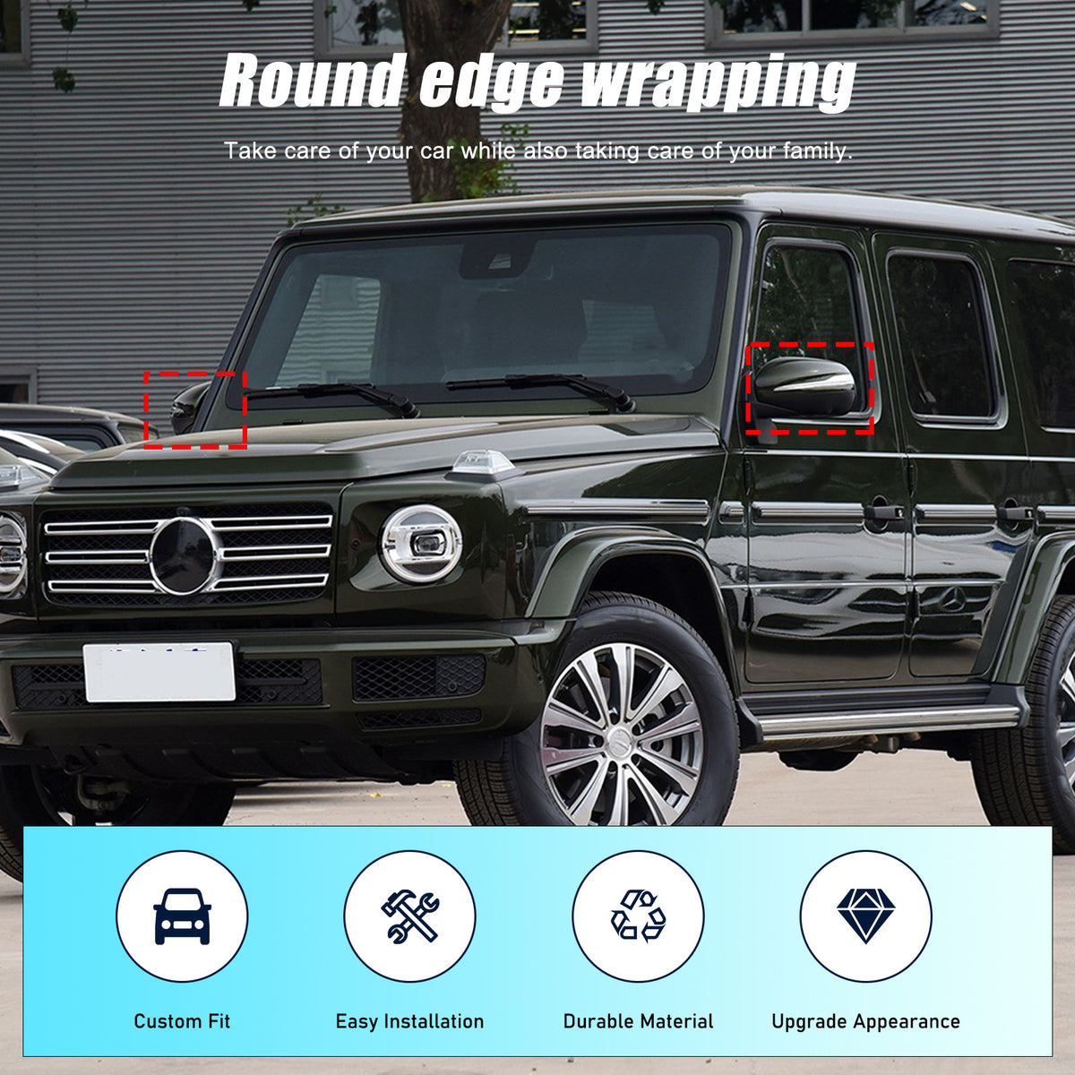 Honeycomb Real Carbon Fiber Rear View Mirror Cover Trim For Benz G500 G63 19-23 8