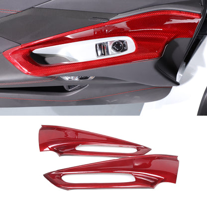 Red Real Carbon Fiber Full Interior Set Decor Trim Kit for Corvette C8 20-25 - Styles 31-35 28