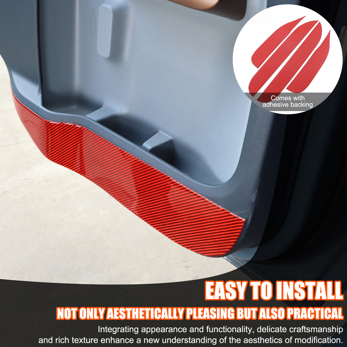 Red Carbon Front Bumper Insert Mesh Cover Grille Trim For Ford Maverick 22-24 5
