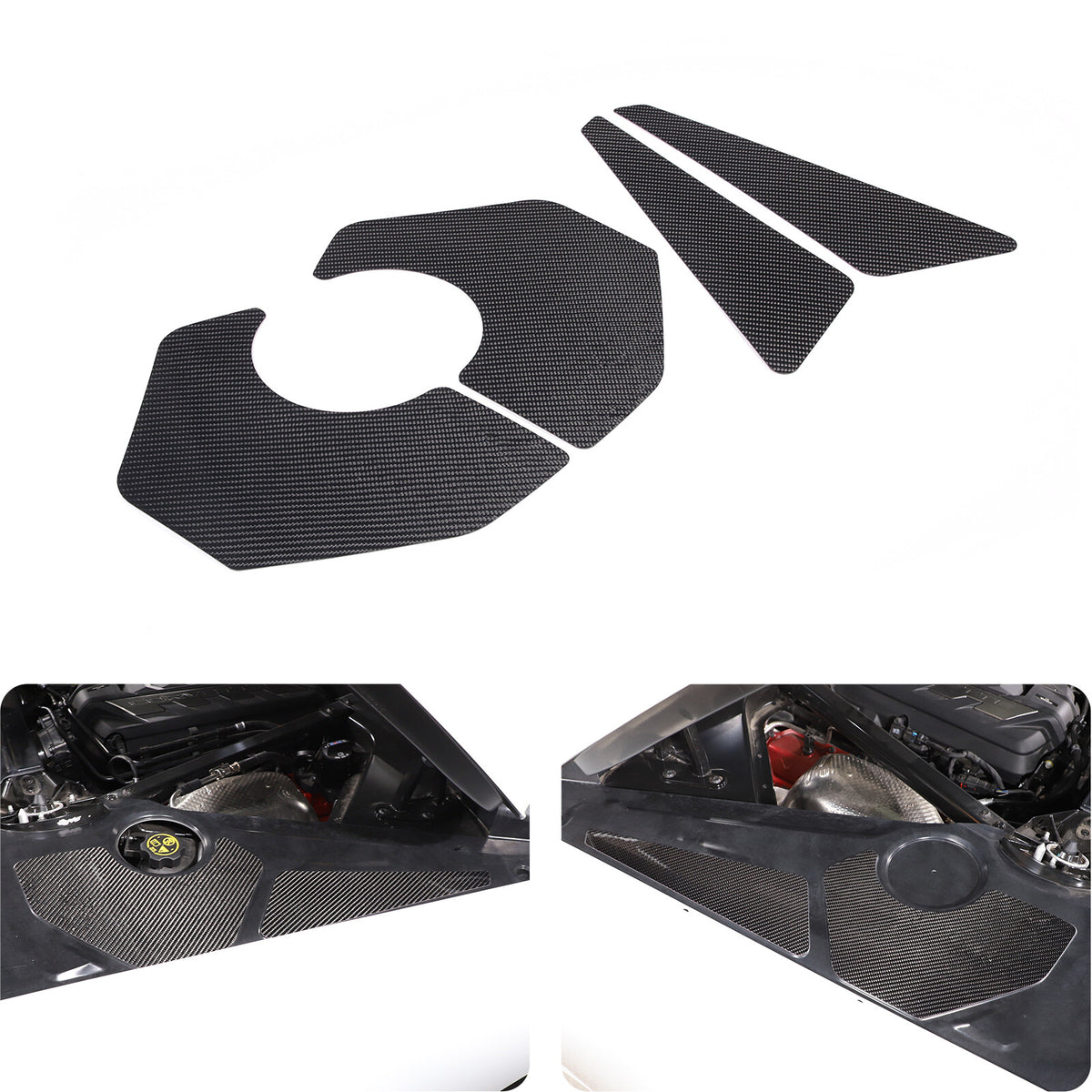 Real Carbon Fiber Engine Bay Tank Panel Cover Frame Trim For Corvette C8 2020-26 - Styles 11-15 39