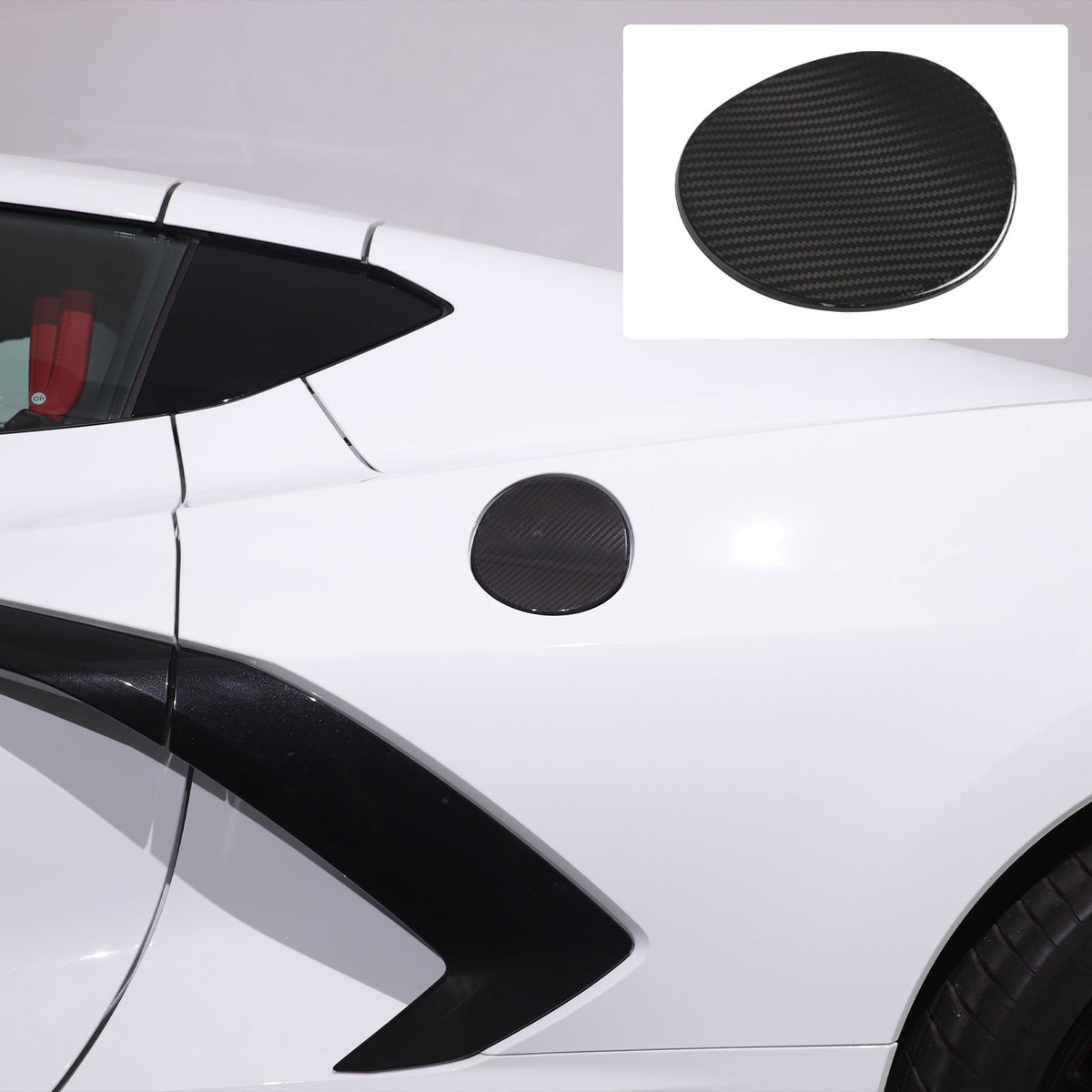 Replacement Real Carbon Fiber Fuel Tank Cap Cover For Corvette C8 2020+ 17