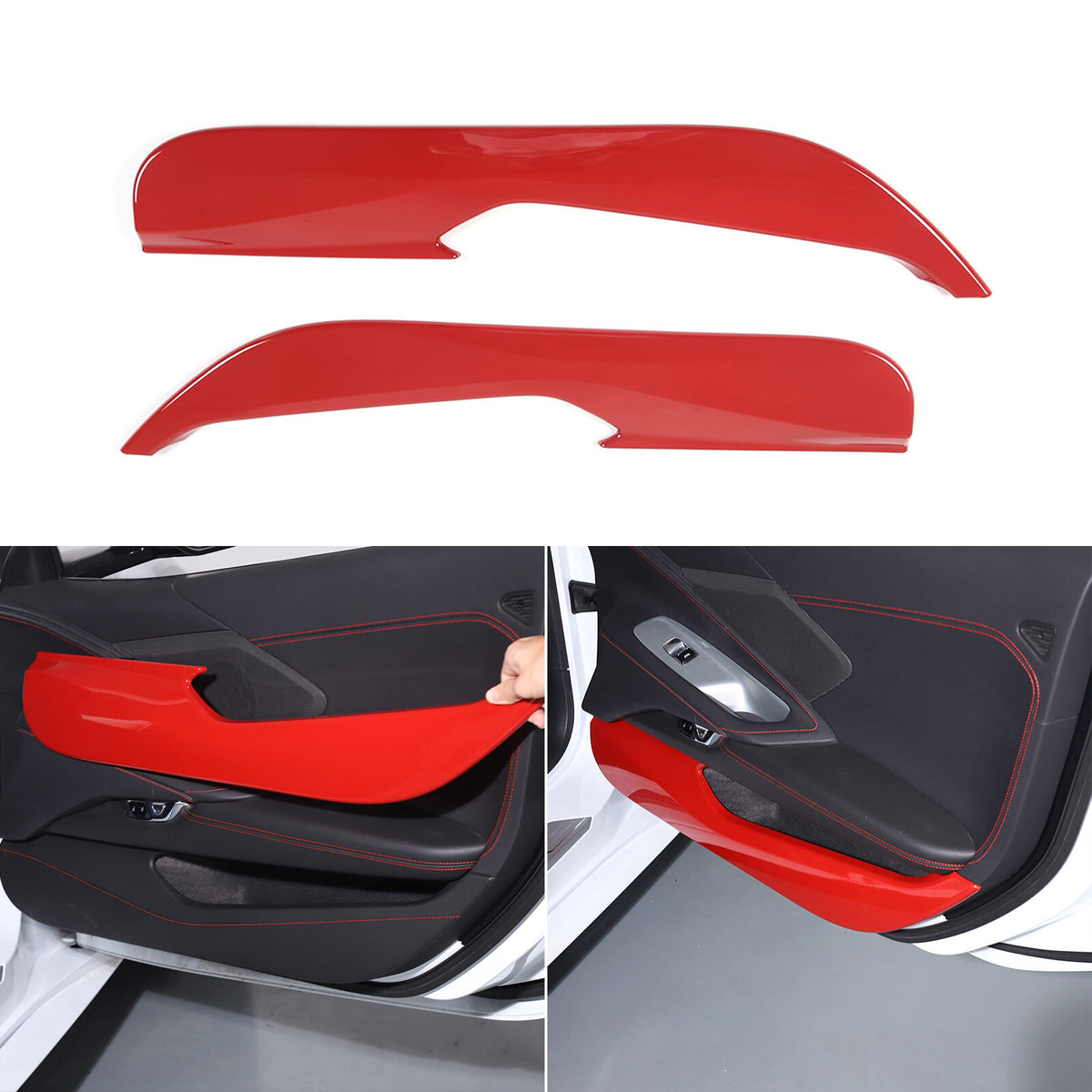 Red Full Interior Set Dash Panel Decor Cover Trim Kit For Corvette C8 2020-25 - Variants 1-5 16