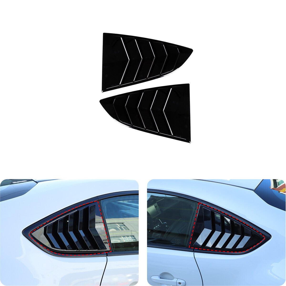 Black Rear Window Louvers Shutters Cover Trim For Toyotaa 86/Subaru BRZ 2022 4