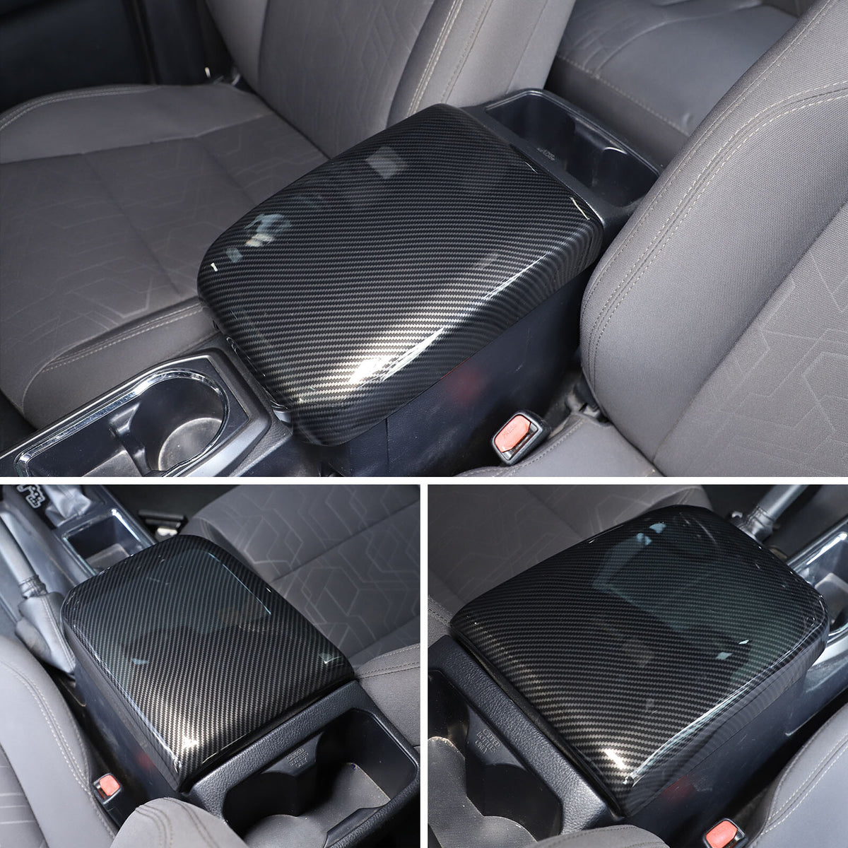 Carbon Fiber Style Center Console Armrest Box Cover For Toyota Tacoma 2016-23 18