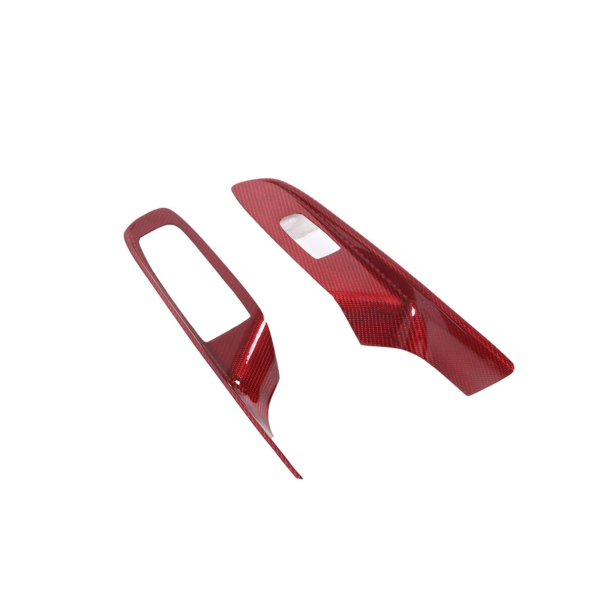 Red Carbon Fiber Window Lift Button Cover Trim For Corvette C8 Convertible 20-26 3