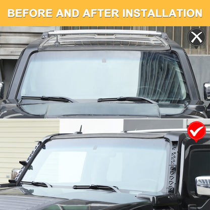 Carbon Steel A-Pillar LED Light Bar Mount Bracket For Hummer H3 2005-2009 13