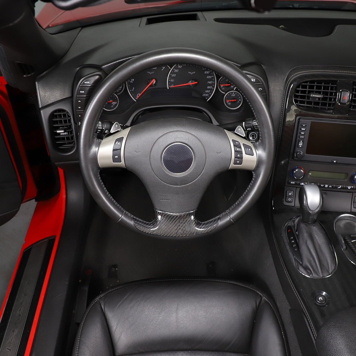 Real Dry Carbon Fiber Steering Wheel Lower Emblem Trim For Corvette C6 2005-2013 14