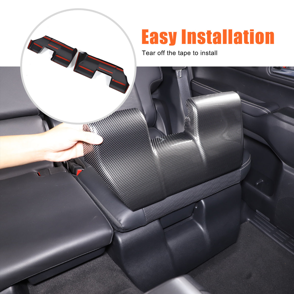 ABS Carbon Rear Seat Anti-kick Panel Trim For Toyota Land Cruiser LC250 24+ 16