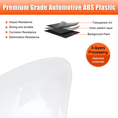 White ABS Exterior Rearview Mirror Cover For Mercedes Benz Smart 2009-2015 19