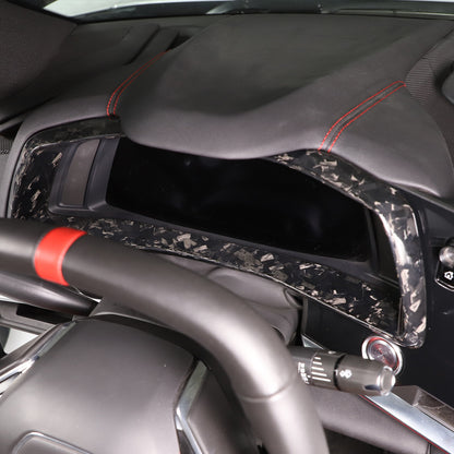 Forged Carbon Fiber Dashboard Speedmeter Panel Trim Cover For C8 Corvette 20-25 4