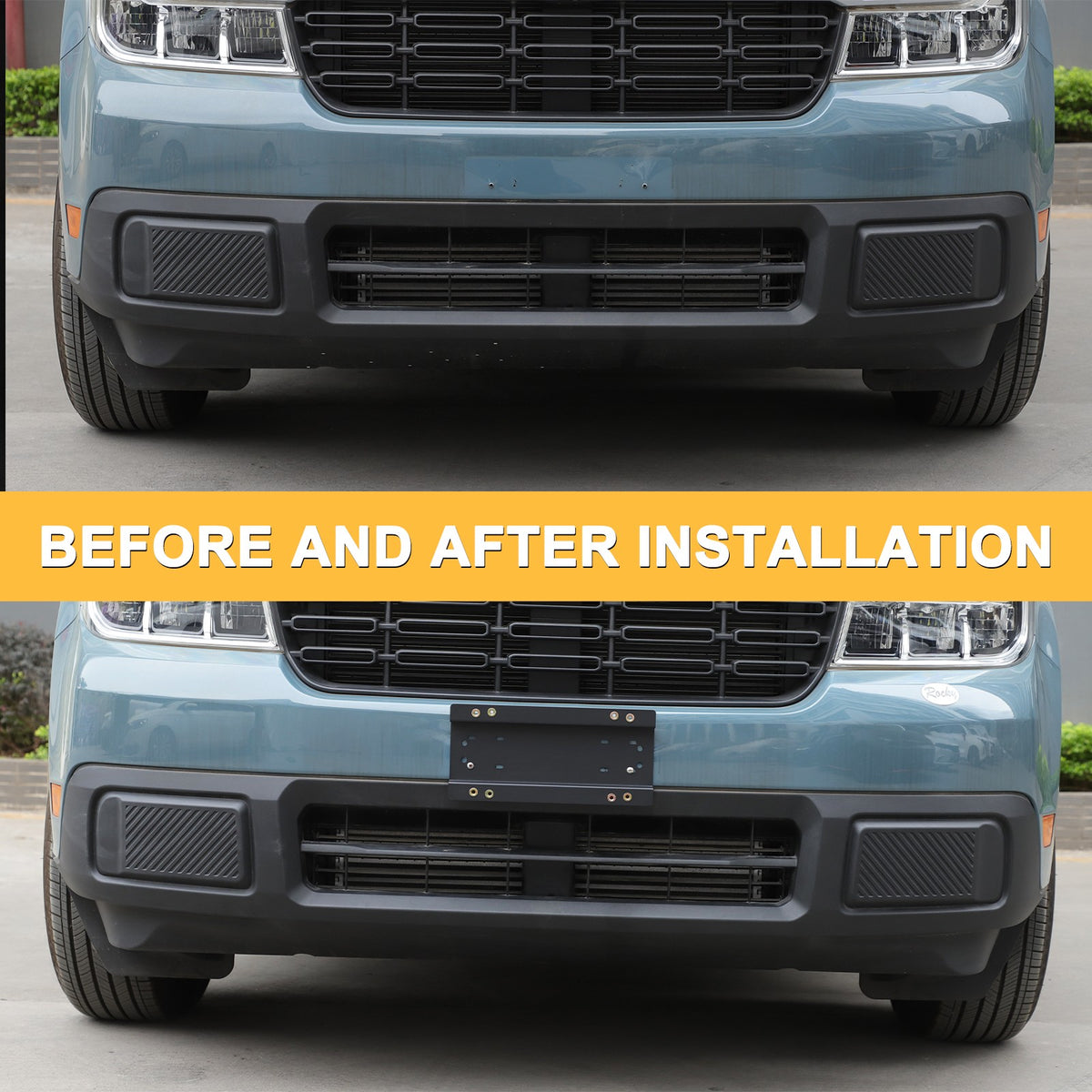 Carbon Steel License Plate Frame Trim For Ford Maverick 2022+ (US Version) 22
