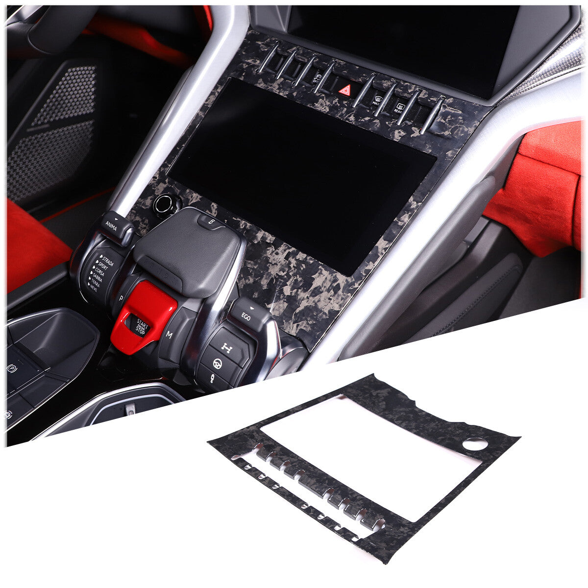 Forged Real Carbon fiber Interior Center Trim Kit Set For Lamborghini URUS 18-23 13