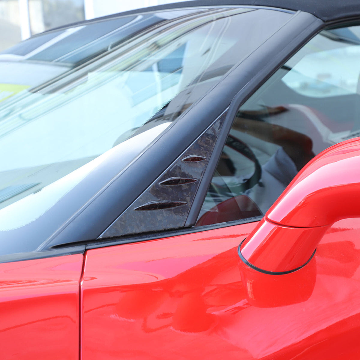 Forged Carbon Fiber Window Triangle A-Pillar Cover Trim For Corvette C6 2005-13 3