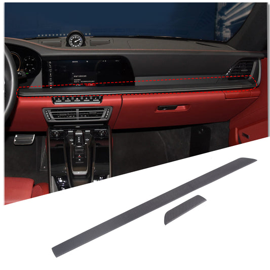 Matte Real Carbon fiber Center Dashboard Cover Trim for Porsche 911 2019 1