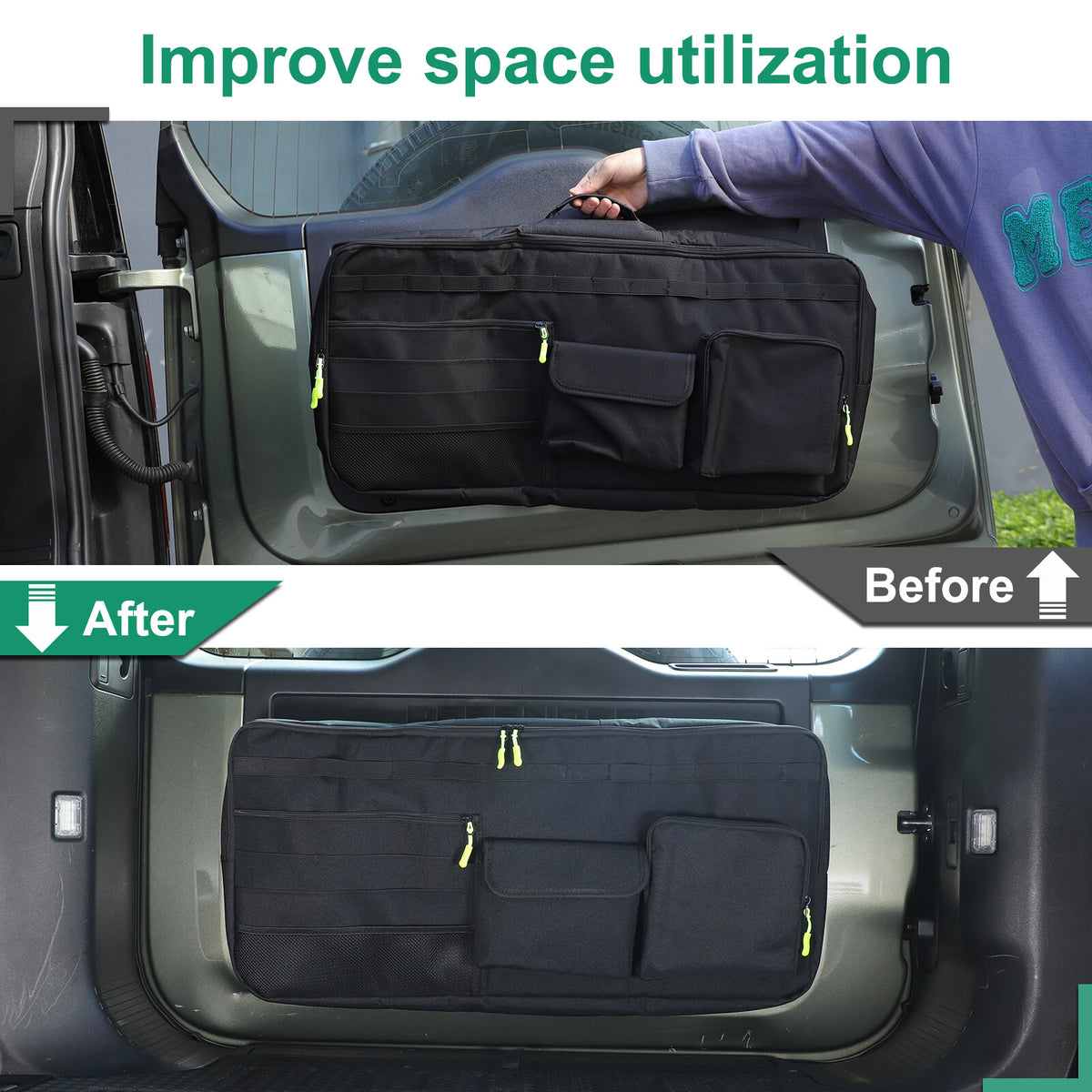 Rear Door Tailgate Trunk Storage Bag Cargo Tool For LR Defender L663 2020-24 6