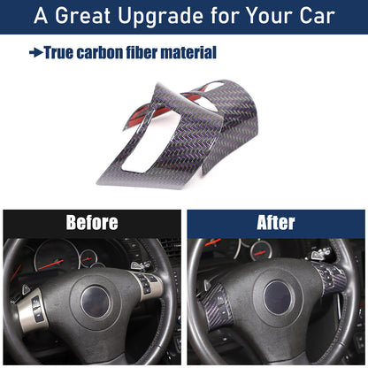 Real Carbon Fiber Steering Wheel Button Cover Trim For Corvette C6 2005-2013 2