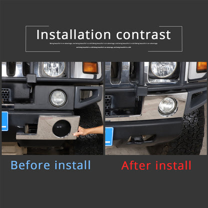 3PCS Chrome Front Bumper Cover Trim Accessories Fit for Hummer H2 2003-2009 5