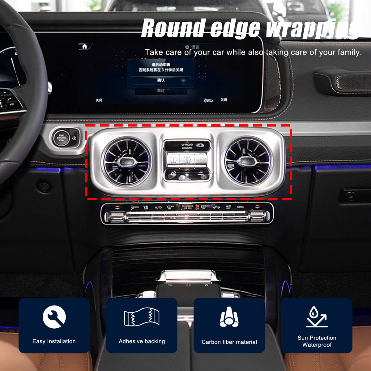 Real Carbon Fiber Center Console Air Vent Trim For Benz G Class W465 G500 25+ US 5
