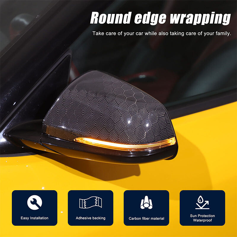 Honeycomb Carbon Fiber Side Mirror Cover Trim Fit For Toyota Supra A90 2019-24 4