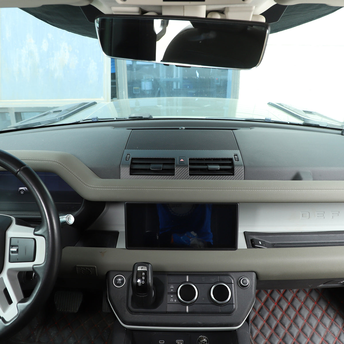 Matte Real Carbon Fiber Center Console Air Vent Trim For LR Defender 20-24 US 10