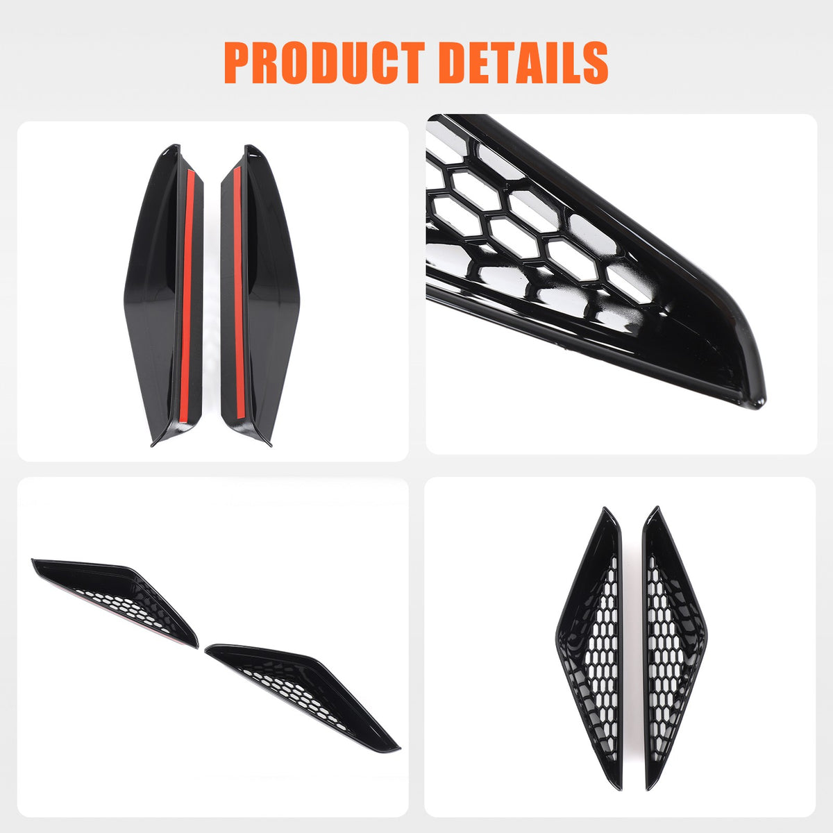 Glossy Piano Black Front Bumper Side Air Vent Grille Trim For BMW iX i20 2022-24 5