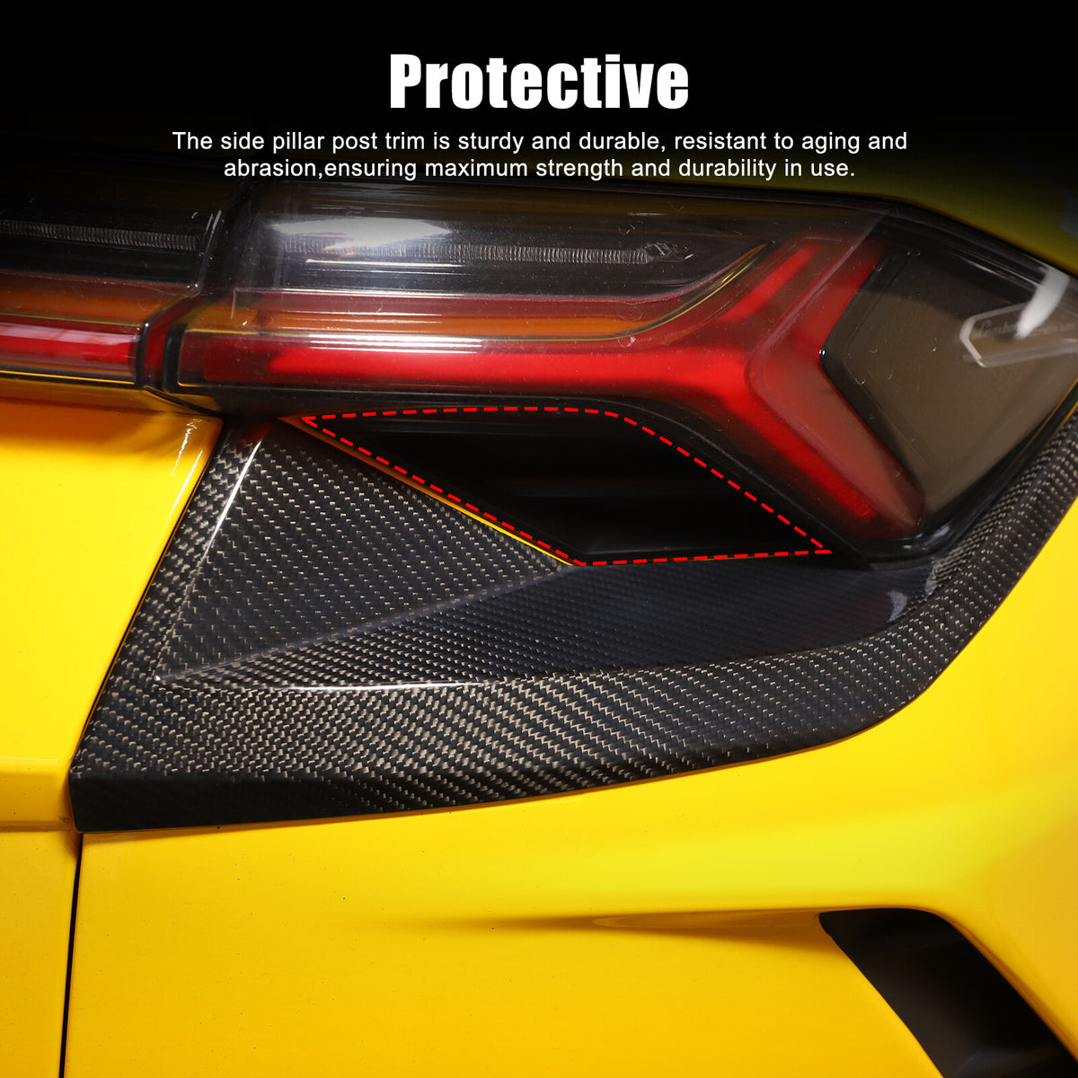 Real Carbon Fiber Rear Bumper Taillight Lower Trim For Lamborghini URUS 2018-23 14