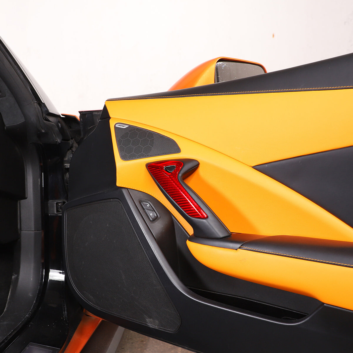 Red Real Carbon Fiber Interior Center Full Trim Set Kit For Corvette C7 2014-19 - Variants 1-5 56