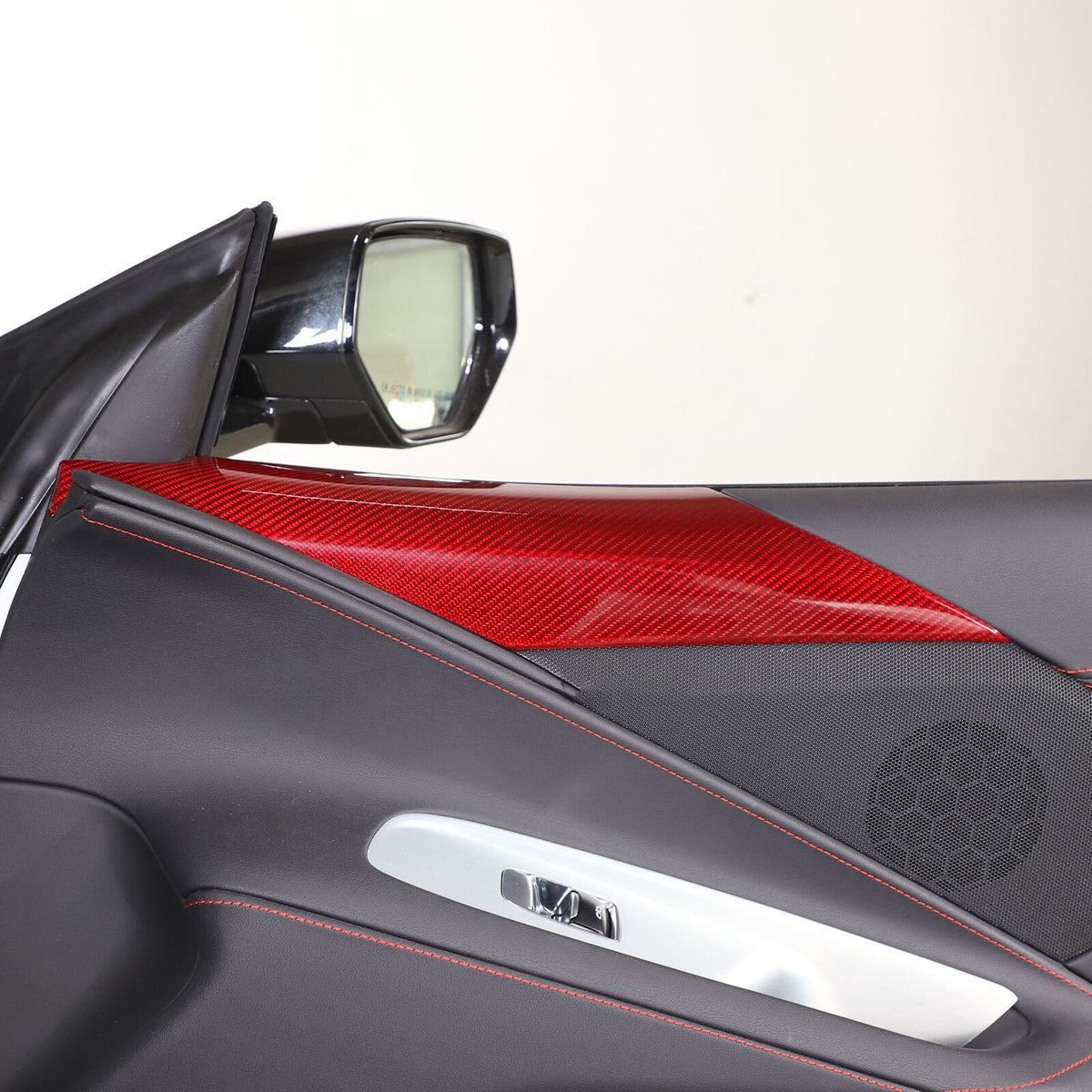 Red Real Carbon Fiber Full Interior Set Decor Trim Kit for Corvette C8 20-25 - Styles 6-10 34