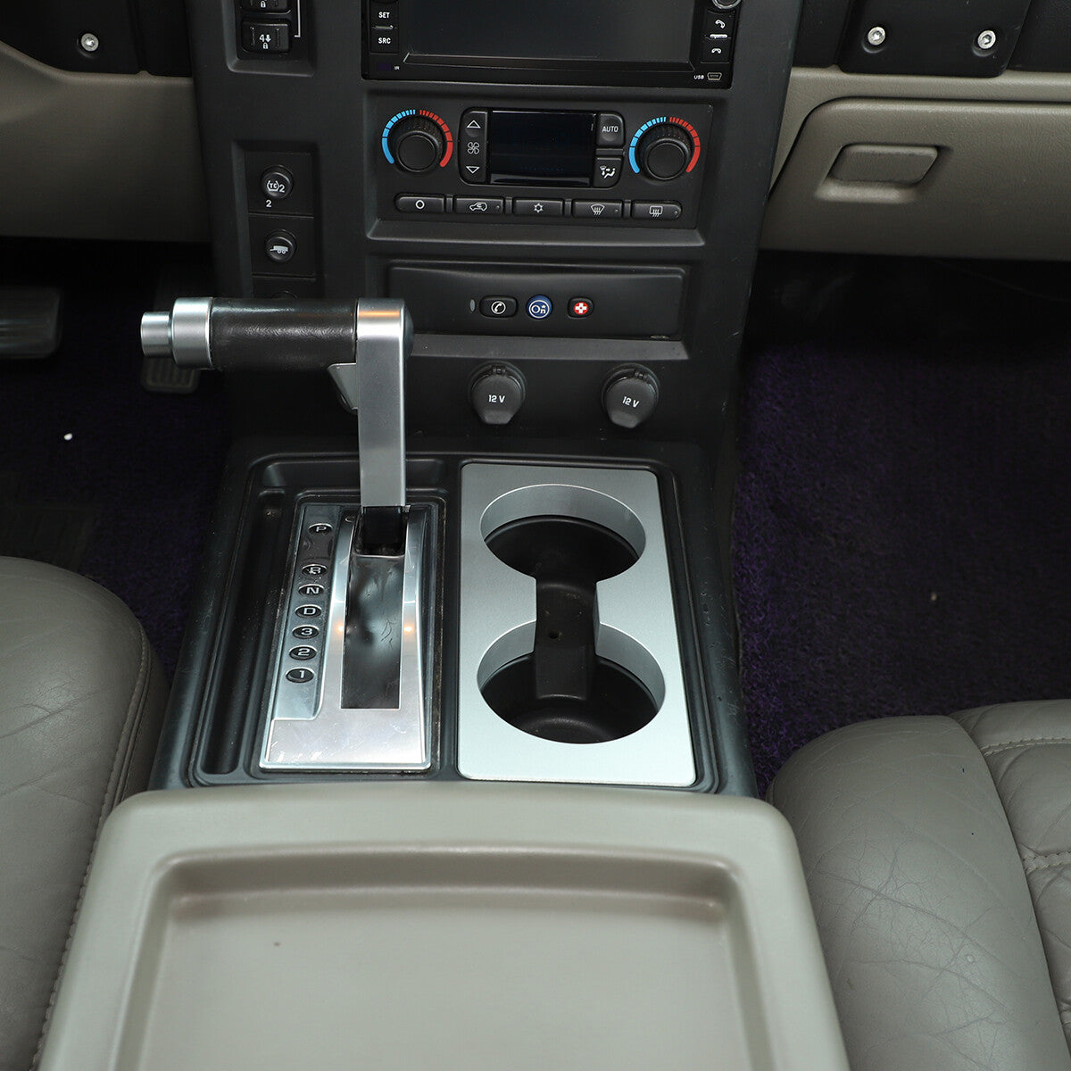 Silver Alloy Front Water Cup Holder Cover Trim For Hummer H2 2003-2007 3