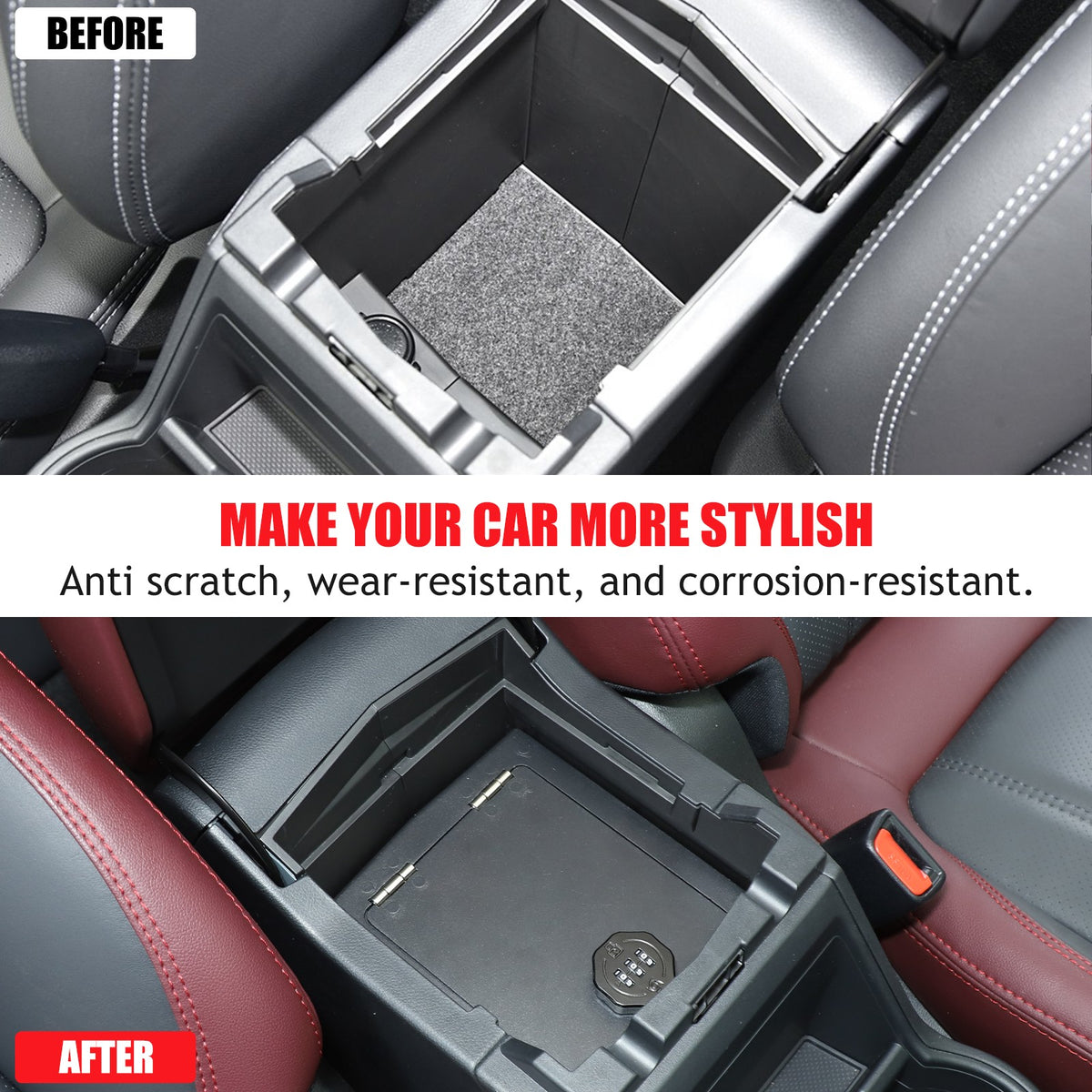 Alloy Center Console Safe GUN Storage Lock Box Tray For Subaru Forester SK 19-24 4