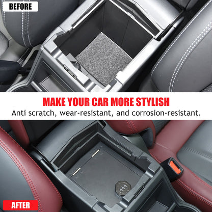 Alloy Center Console Safe GUN Storage Lock Box Tray For Subaru Forester SK 19-24 4