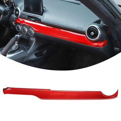 Red Real Carbon Fiber Dashboard Center Trim For Mazda MX-5 Miata 2016+ 5