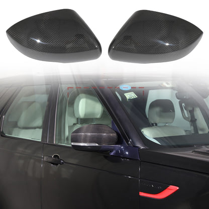 Real Carbon Fiber Exterior Mirror Cover Trim For LR Range Rover Sport L494 14-22 2