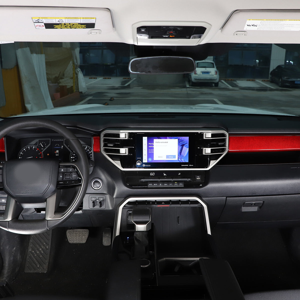 Red Real Carbon fiber Interior Dashboard Cover Strip Trim For Toyota Tundra 22+ 6
