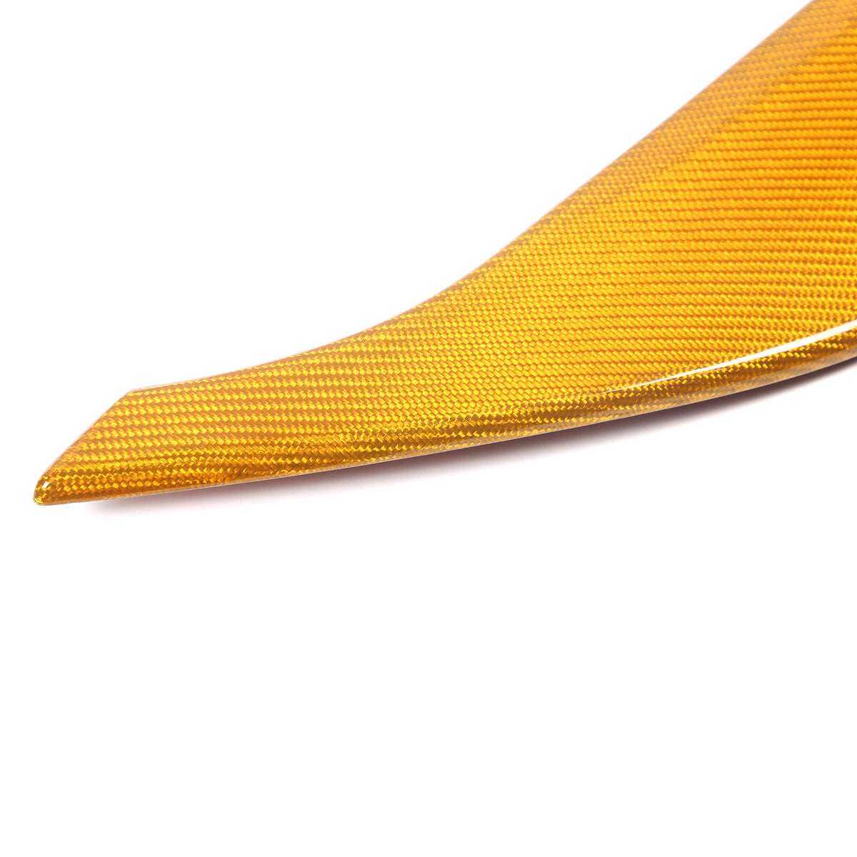 Yellow Carbon Fiber Interior Door Anti-kick Panel Cover Trim For Corvette C8 20+ 14