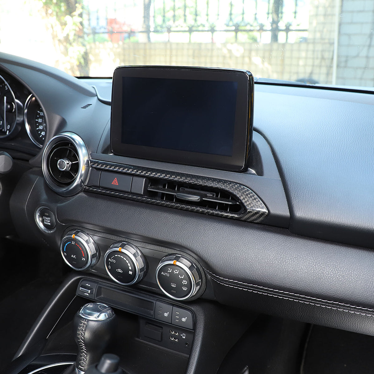 Real Carbon fiber Center Console air outlet frame Trim Cover For Mazda MX-5 16+ 6