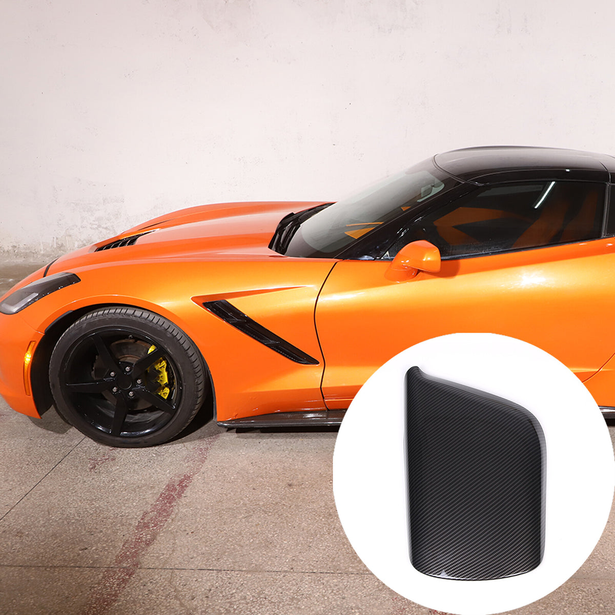ABS Carbon fiber Center Console Armrest Box Cover Trim For Corvette C7 2014-19 5